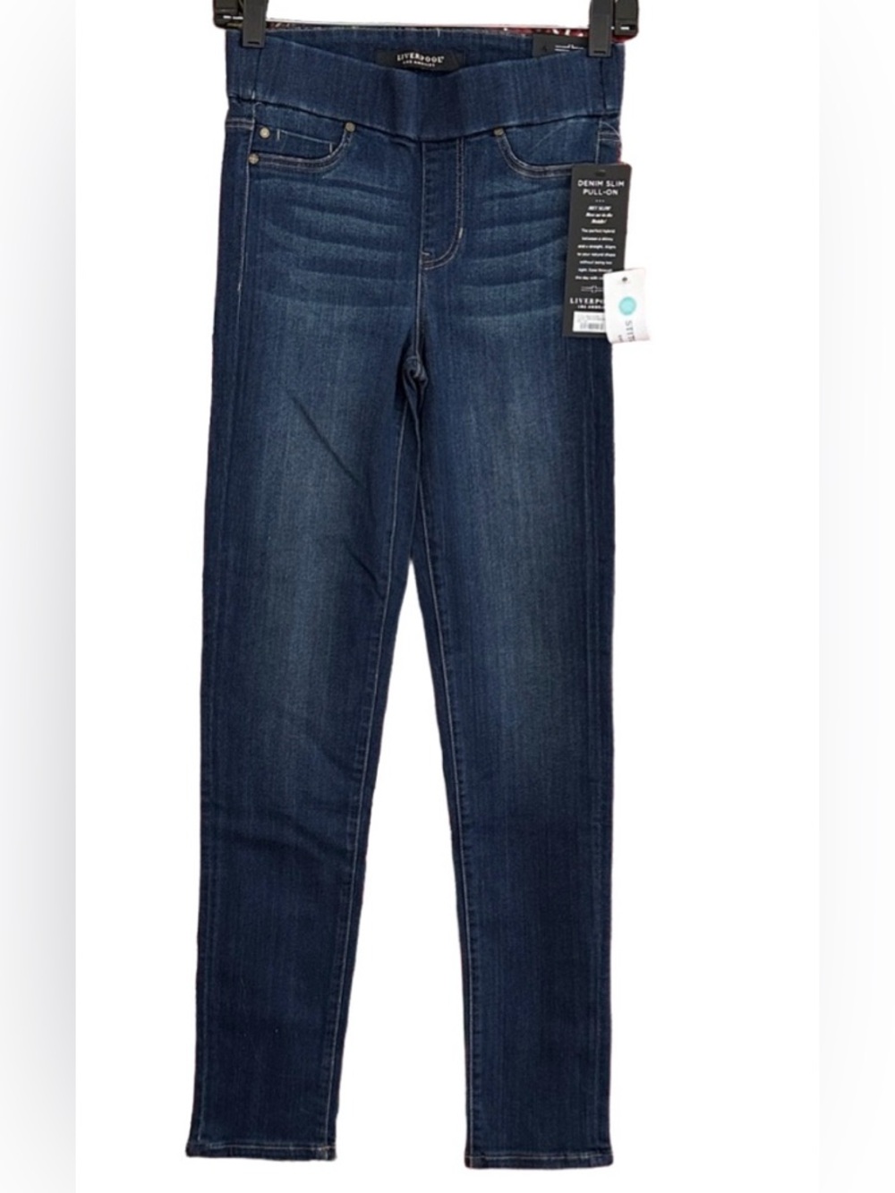 Liverpool Griffith Women's Dark Blue Pull-on Slim Jeans